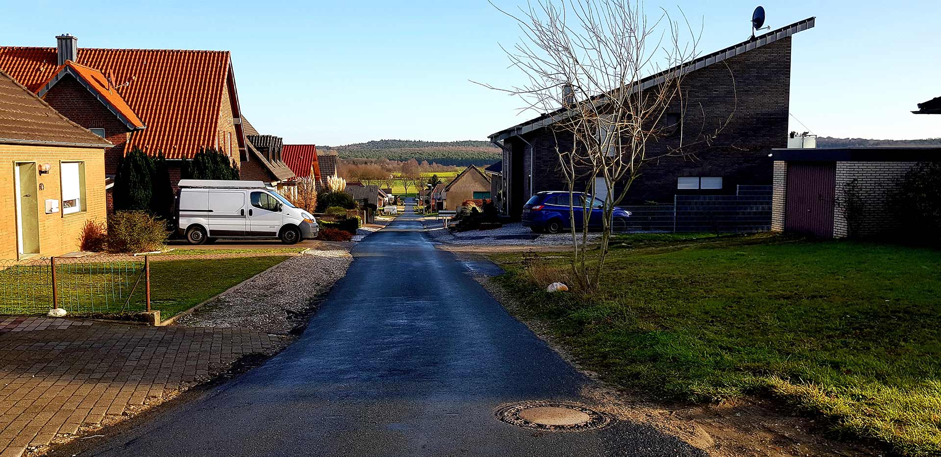 De Bergstrasse van bovenaf gezien
